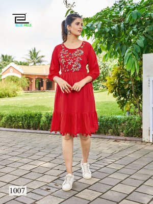 Blue Hills Kiara Embroidery work Short Top Wholesale Kurti Catalogue  kurtis catalogs