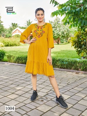 Blue Hills Kiara Embroidery work Short Top Wholesale Kurti Catalogue  kurtis catalogs