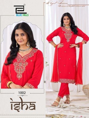 Blue Hills Kurti Isha Lace Work Dupatta  Nazmin with Multi Colour Dori And Sequin Embroidery Wholesale kurtis catalogs