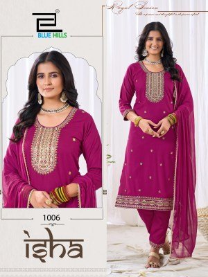 Blue Hills Kurti Isha Lace Work Dupatta  Nazmin with Multi Colour Dori And Sequin Embroidery Wholesale kurtis catalogs