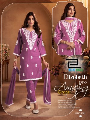 Blue Hills  Presents  Elizabeth pro White Colour Thread Work in Kruti Pant And Dupatta  Wholesale  wholesale catalogs