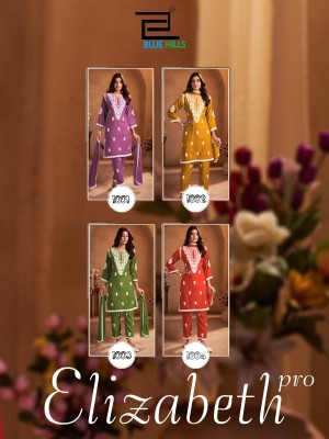 Blue Hills  Presents  Elizabeth pro White Colour Thread Work in Kruti Pant And Dupatta  Wholesale  kurtis catalogs