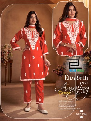 Blue Hills  Presents  Elizabeth pro White Colour Thread Work in Kruti Pant And Dupatta  Wholesale  kurtis catalogs