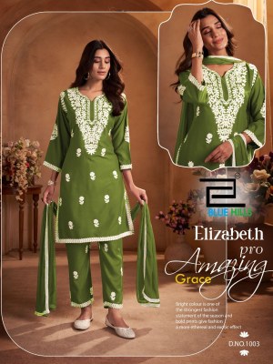 Blue Hills  Presents  Elizabeth pro White Colour Thread Work in Kruti Pant And Dupatta  Wholesale  kurtis catalogs
