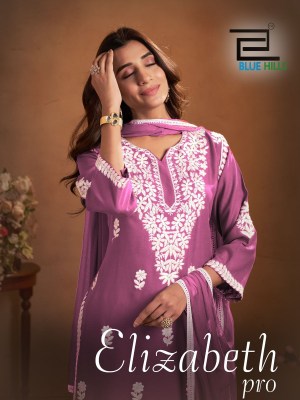 Blue Hills  Presents  Elizabeth pro White Colour Thread Work in Kruti Pant And Dupatta  Wholesale  kurtis catalogs