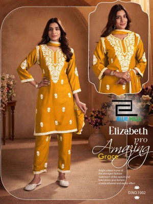 Blue Hills  Presents  Elizabeth pro White Colour Thread Work in Kruti Pant And Dupatta  Wholesale  kurtis catalogs