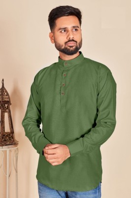 Blue Hills Tradition Nx Heavy Slub Cotton Short Kurta for every function and celebration also casual wear Mens