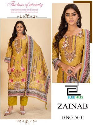 Blue Hills Zainab Vol 5 Premium Digital Print Poly Muslin Kurti Set and wholesale design kurtis catalogs