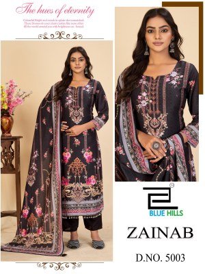 Blue Hills Zainab Vol 5 Premium Digital Print Poly Muslin Kurti Set and wholesale design kurtis catalogs