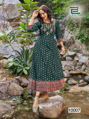 Blue Hills by Encounter vol 10 Anarkali gown with Embroidery kurti catalogue at wholesale price  kurtis catalogs