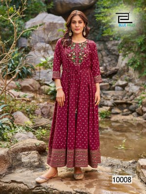 Blue Hills by Encounter vol 10 Anarkali gown with Embroidery kurti catalogue at wholesale price  kurtis catalogs