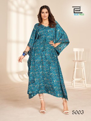 Blue Hills by fire walk vol 5  luanch a Heavy French crape soft feel kaftan catalog at wholesale price western wear catalogs