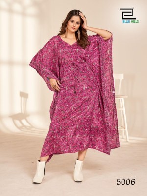 Blue Hills by fire walk vol 5  luanch a Heavy French crape soft feel kaftan catalog at wholesale price western wear catalogs