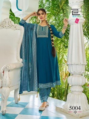 Blue Hills by jailer vol 5 heavy chanderi reyon embroidered readymade suit catalogue at affordable rate readymade suit catalogs