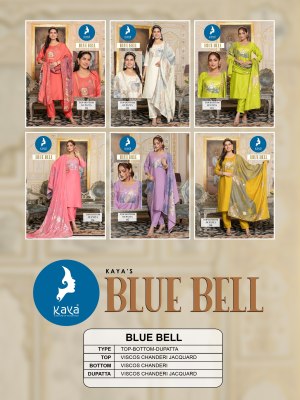 Blue bell by kaya chanderi jecquard trendy readymade suit catalogue at affordable rate readymade suit catalogs