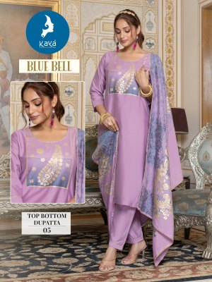 Blue bell by kaya chanderi jecquard trendy readymade suit catalogue at affordable rate readymade suit catalogs