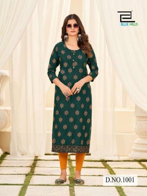 Blue hills Classmate Vol 1 rayon painted Kurti catalogue wholesaler   kurtis catalogs