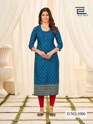 Blue hills Classmate Vol 1 rayon painted Kurti catalogue wholesaler   kurtis catalogs