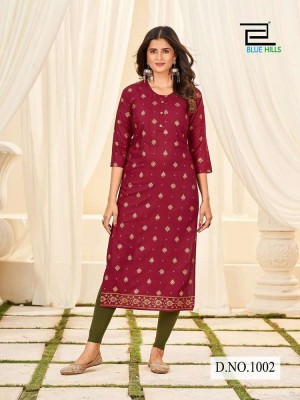 Blue hills Classmate Vol 1 rayon painted Kurti catalogue wholesaler   kurtis catalogs