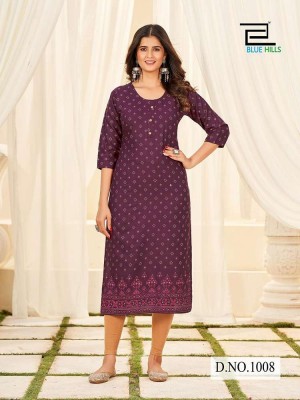 Blue hills Classmate Vol 1 rayon painted Kurti catalogue wholesaler   kurtis catalogs