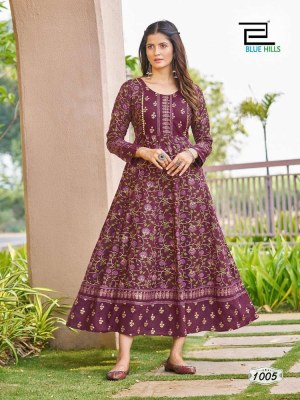 Blue hills Happy Hours Anarkali Gown wholesale Kurti catalogue  kurtis catalogs