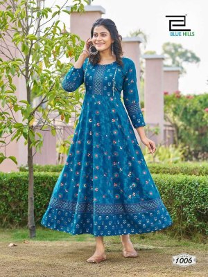 Blue hills Happy Hours Anarkali Gown wholesale Kurti catalogue  kurtis catalogs