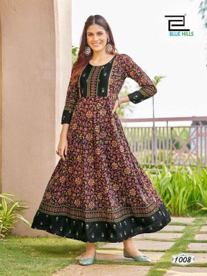 Blue hills Happy Hours Anarkali Gown wholesale Kurti catalogue  kurtis catalogs