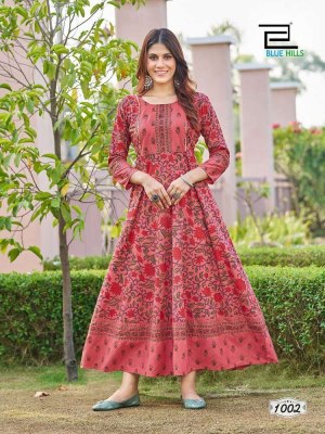 Blue hills Happy Hours Anarkali Gown wholesale Kurti catalogue  kurtis catalogs