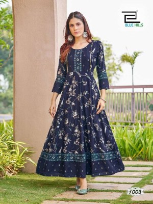 Blue hills Happy Hours Anarkali Gown wholesale Kurti catalogue  kurtis catalogs