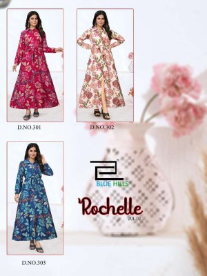 Blue hills Rochelle Vol 3  Anarkali Gown Kurti catalogue supplier  kurtis catalogs