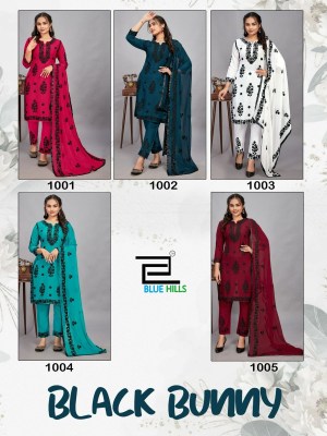 Blue hills by Black Bunny reyon with embroidered work kurti with pant and dupatta catalogue at low rate readymade suit catalogs