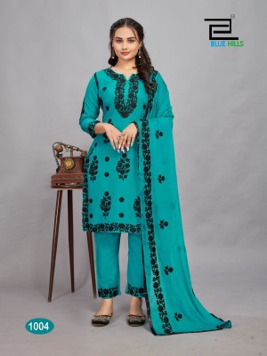 Blue hills by Black Bunny reyon with embroidered work kurti with pant and dupatta catalogue at low rate readymade suit catalogs