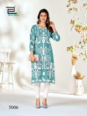 Blue hills by Kiara vol 5 trending cotton printed kurti catalogue at low rate kurtis catalogs