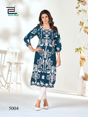 Blue hills by Kiara vol 5 trending cotton printed kurti catalogue at low rate kurtis catalogs