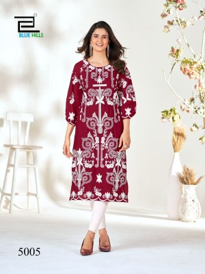 Blue hills by Kiara vol 5 trending cotton printed kurti catalogue at low rate kurtis catalogs