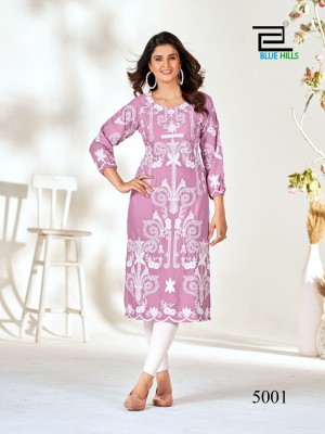 Blue hills by Kiara vol 5 trending cotton printed kurti catalogue at low rate kurtis catalogs