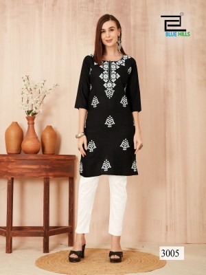 Blue hills by Nawab vol 3 reyon embroidered kurti catalogue at low rate kurtis catalogs