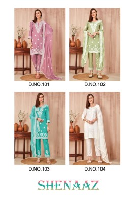 Blue hills by Shenaaz reyon thread work short kurti pant and dupatta catalogue at low rate readymade suit catalogs