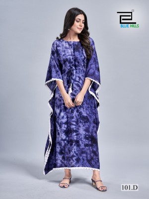 Blue hills by Sitare vol 2 heavy reyon slub printed kaftan catalogue at affordable rate  kurtis catalogs