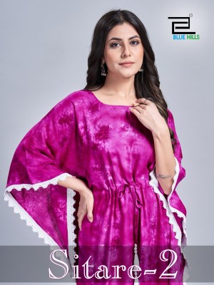 Blue hills by Sitare vol 2 heavy reyon slub printed kaftan catalogue at affordable rate  kurtis catalogs