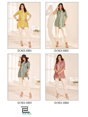 Blue hills by cappuccino heavy reyon printed tops with pocket catalogue at wholesale price western wear catalogs