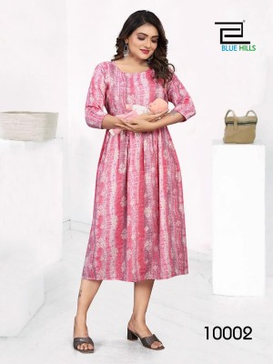 Blue hills by happinress vol 10 reyon premium capsul print feeding kurti catalog at wholesale price kurtis catalogs