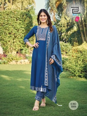 Blue hills  by jailer vol 3 Reyon foil printed anarkali kurti  catalogue at wholesale price readymade suit catalogs