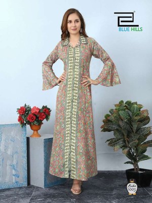 Blue hills new boho can wear in two style long gown stylish wholesale Kurti  kurtis catalogs