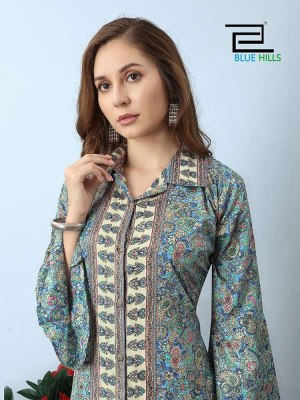 Blue hills new boho can wear in two style long gown stylish wholesale Kurti  kurtis catalogs