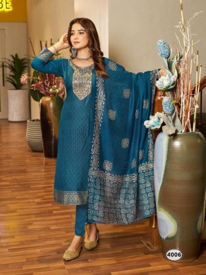 Blue hills present Royal touch vol 04 reyon foil printed readymade suit catalogue at wholesale price readymade suit catalogs