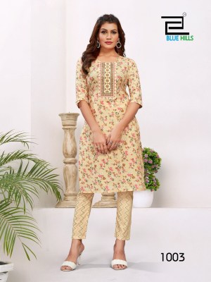 Blue hills presents Sameera printed cotton cambric  kurti with bottom catalogue kurtis catalogs