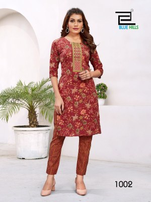 Blue hills presents Sameera printed cotton cambric  kurti with bottom catalogue kurtis catalogs