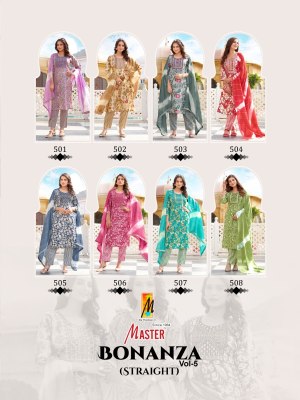 Bonaza vol 5 by Master Capsule printed designer readymade suit collection with low price readymade suit catalogs