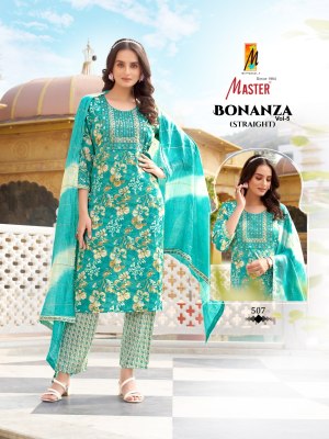 Bonaza vol 5 by Master Capsule printed designer readymade suit collection with low price readymade suit catalogs